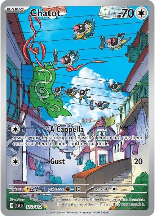 Pokemon Temporal Forces Chatot 181/162 Illustration Rare Holofoil Card
