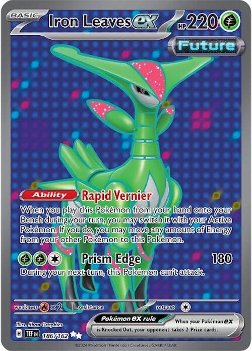 Pokemon Temporal Forces Iron Leaves ex 186/162 Ultra Rare Holofoil Card