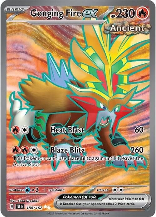 Pokemon Temporal Forces Gouging Fire ex 188/162 Ultra Rare Holofoil Card