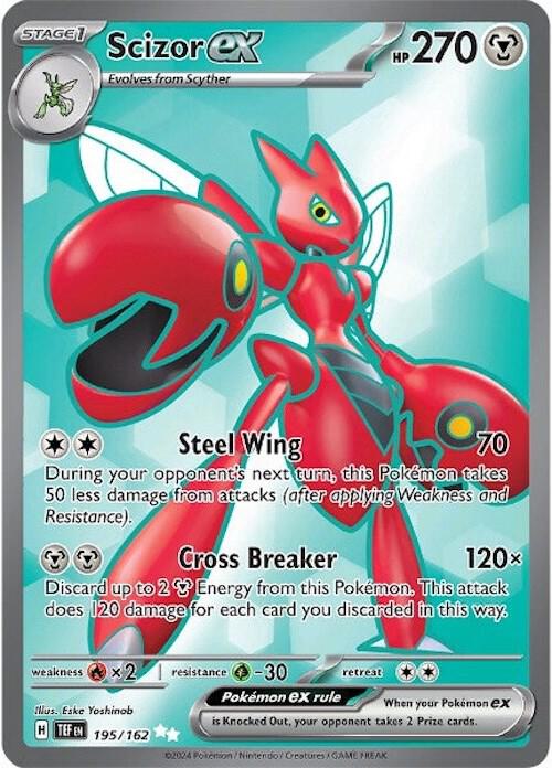 Pokemon Temporal Forces Scizor ex 195/162 Ultra Rare Holofoil Card
