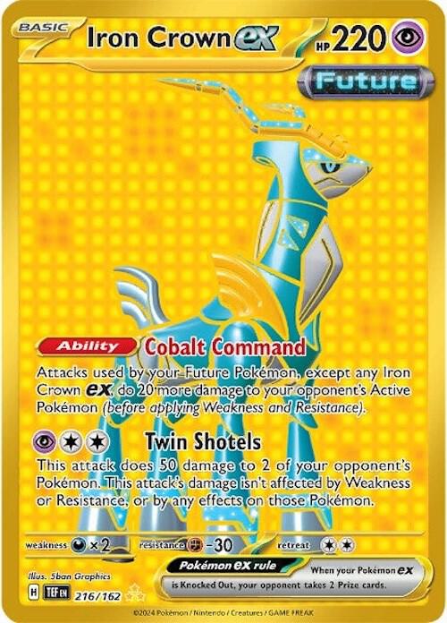 Pokemon Temporal Forces Iron Crown ex 216/162 Hyper Rare Holofoil Card
