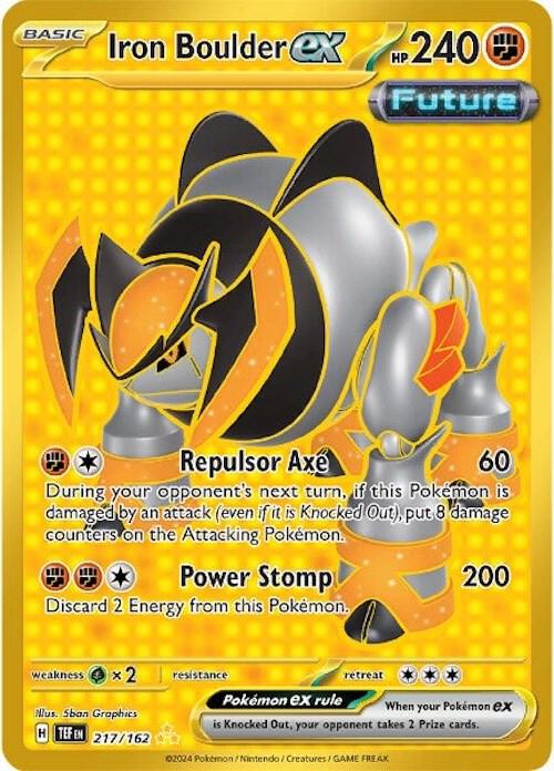 Pokemon Temporal Forces Iron Boulder ex 217/162 Hyper Rare Holo Card