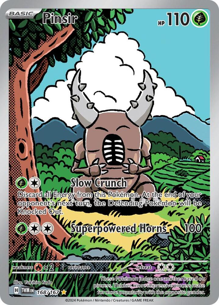 Pokemon Twilight Masquerade Pinsir 168/167 Illustration Rare Holofoil Card - stylecreep.com