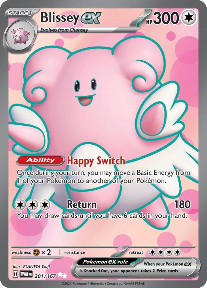 Pokemon Twilight Masquerade Blissey ex 201/167 Ultra Rare Holofoil Card - stylecreep.com