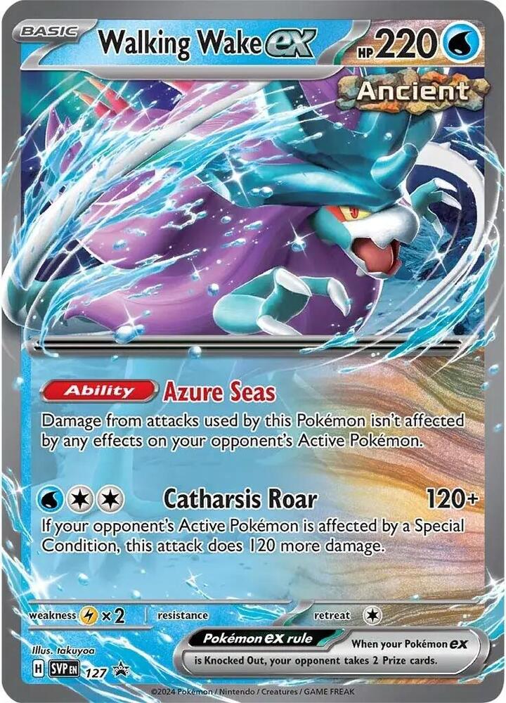 Pokemon Scarlet & Violet Promo Walking Wake ex 127 Promo Holofoil Card