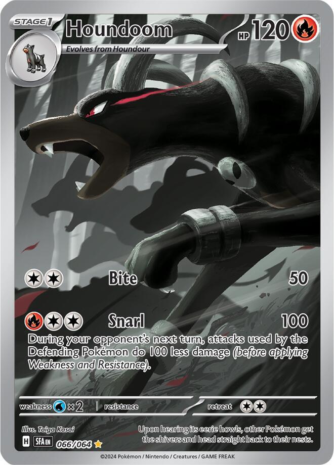Pokemon Shrouded Fable Houndoom 066/064 Illustration Rare Holofoil Card