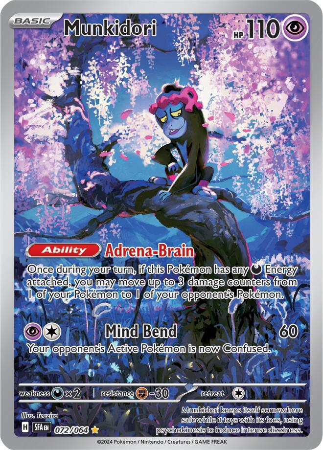 Pokemon Shrouded Fable Munkidori 072/064 Illustration Rare Holofoil Card