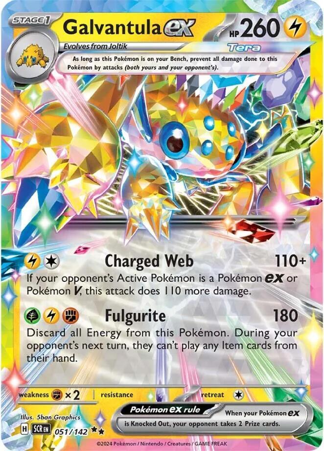 Pokemon Stellar Crown Galvantula ex 051/142 Double Rare Holo Card - stylecreep.com