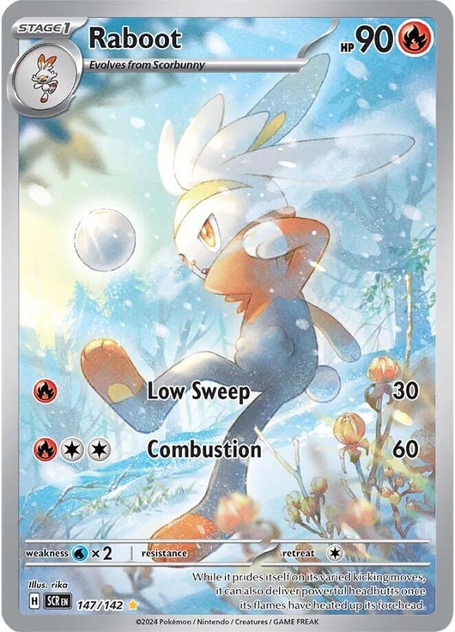 Pokemon Stellar Crown Raboot 147/142 Illustration Rare Holofoil Card - stylecreep.com