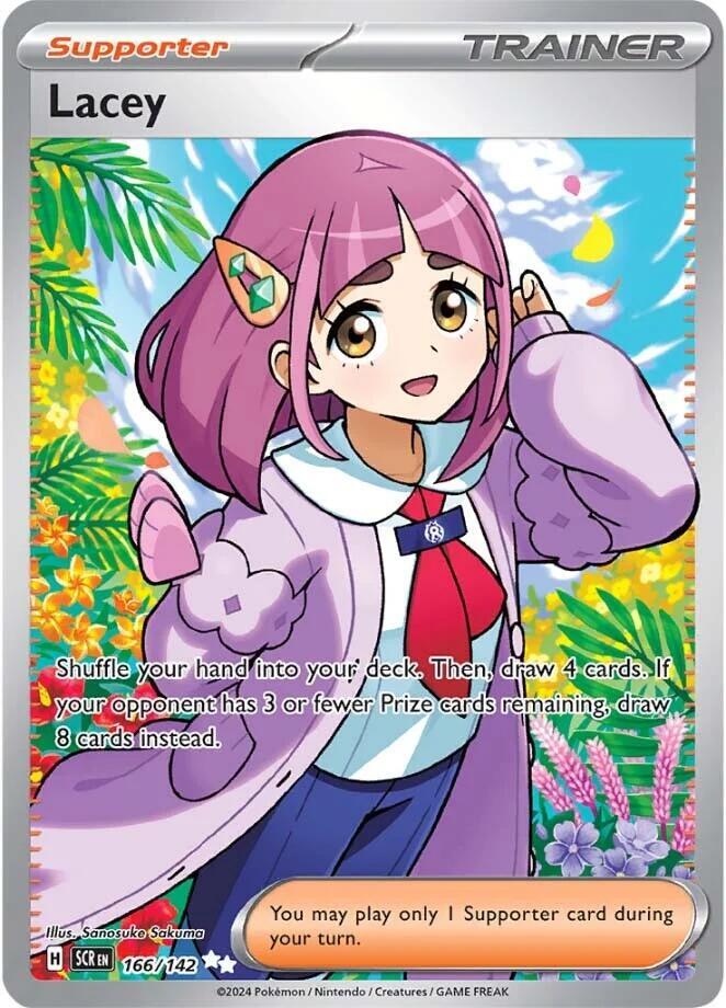 Pokemon Stellar Crown Lacey 166/142 Ultra Holofoil Card