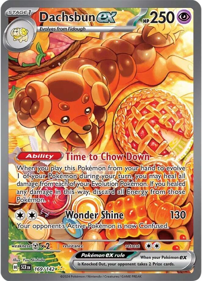 Pokemon Stellar Crown Dachsbun ex 169/191 Special Illustration Rare Holofoil Card