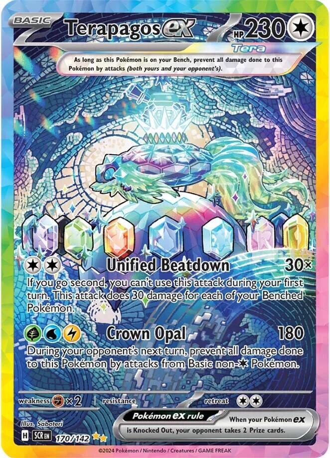 Pokemon Stellar Crown Terapagos ex 170/142 Special Illustration Rare Holofoil Card