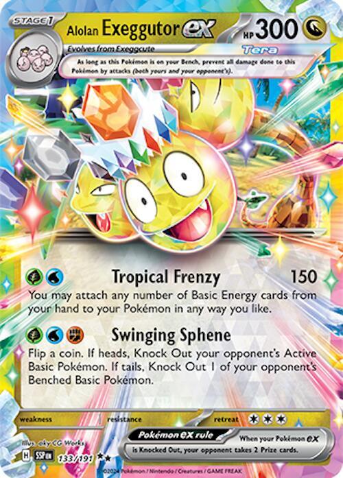 Pokemon Surging Sparks Alolan Exeggutor ex 133/191 Double Rare Holo Card - stylecreep.com
