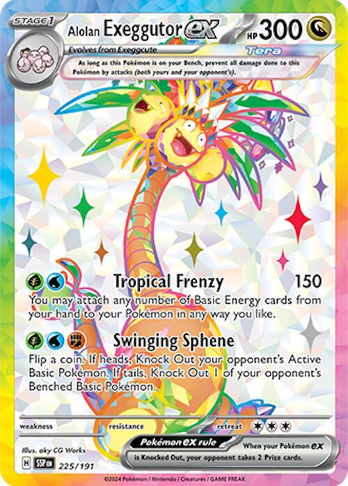 Pokemon Surging Sparks Alolan Exeggutor ex 225/191 Ultra Rare Holofoil Card