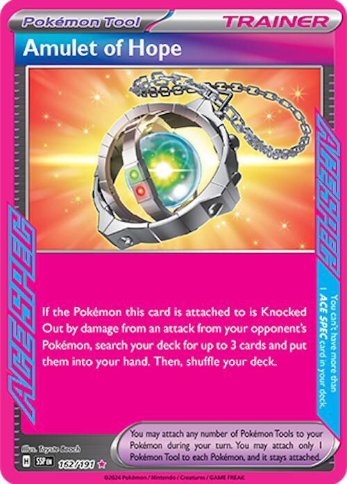 Pokemon Surging Sparks Amulet of Hope 162/191 ACE SPEC Rare Holo Card - stylecreep.com
