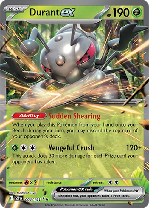 Pokemon Surging Sparks Durant ex 004/191 Double Rare Holo Card - stylecreep.com