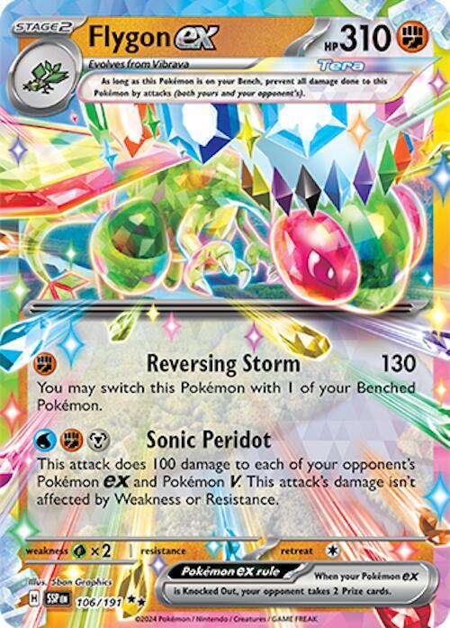 Pokemon Surging Sparks Flygon ex 106/191 Double Rare Holofoil Card - stylecreep.com