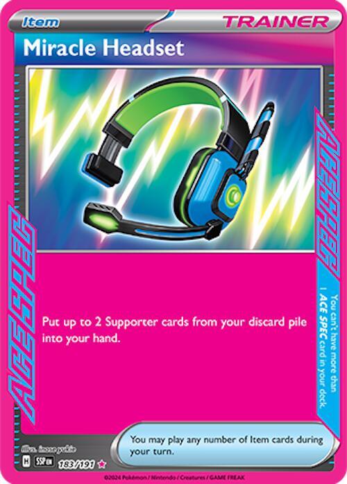 Pokemon Surging Sparks Miracle Headset 183/191 ACE SPEC Rare Holo Card - stylecreep.com