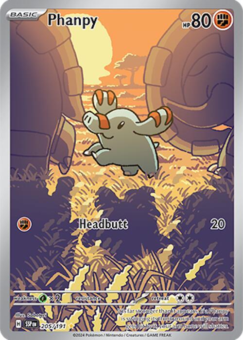 Pokemon Surging Sparks Phanpy 205/191 Illustration Rare Holo Card