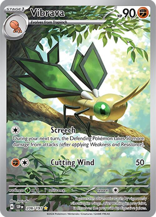 Pokemon Surging Sparks Vibrava 206/191 Illustration Rare Holofoil Card - stylecreep.com