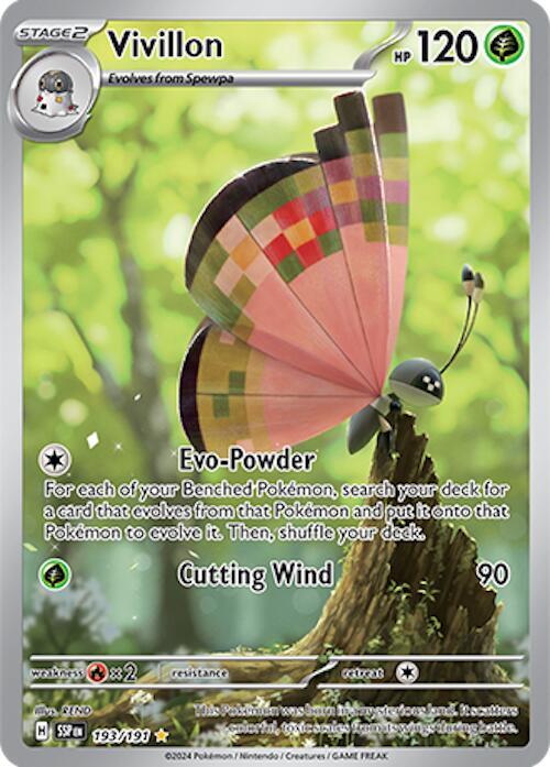 Pokemon Surging Sparks Vivillon 193/191 Illustration Rare Holofoil Card