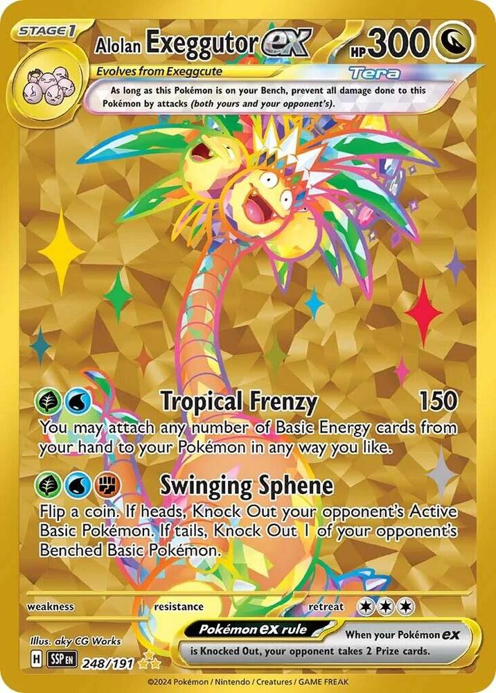 Pokemon Surging Sparks Alolan Exeggutor ex 248/191 Hyper Rare Holofoil Card - stylecreep.com