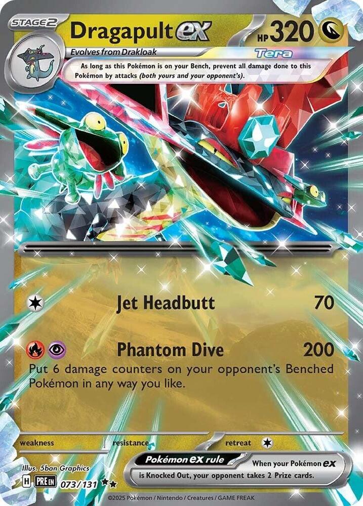 Pokemon Prismatic Evolutions Dragapult ex 073/131 Double Rare Holo Card