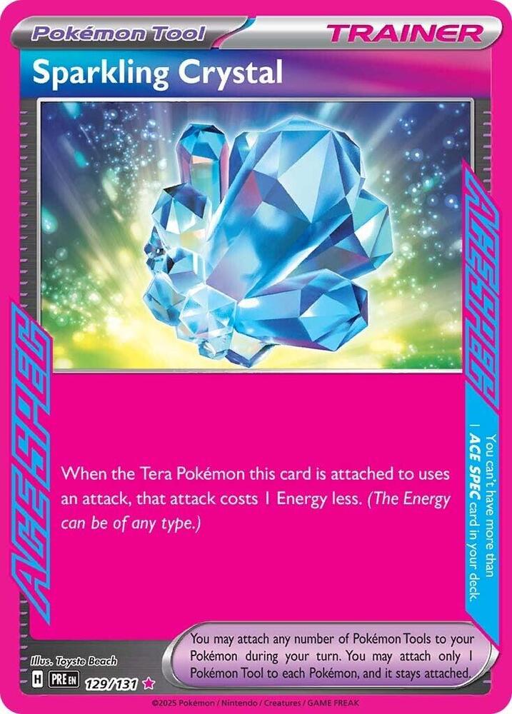 Pokemon Prismatic Evolutions Sparkling Crystal 129/131 ACE SPEC Rare Holofoil Card