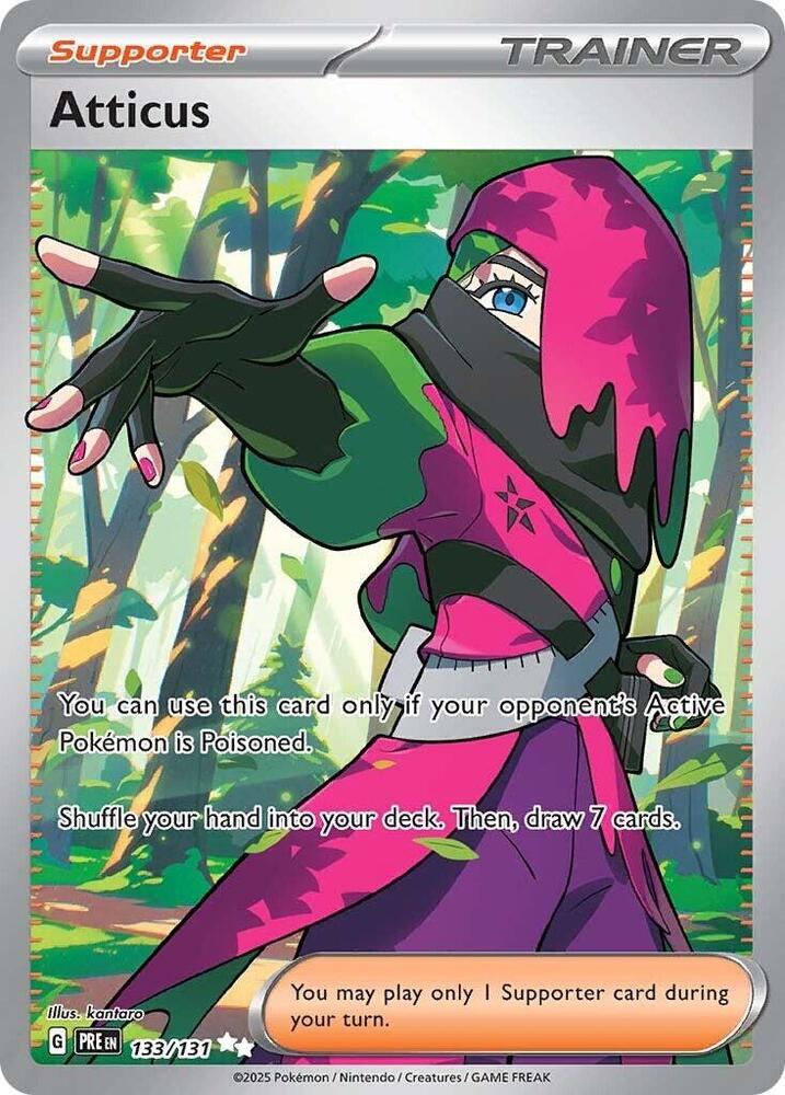 Pokemon Prismatic Evolutions Atticus 133/131 Ultra Rare Holofoil Card - stylecreep.com