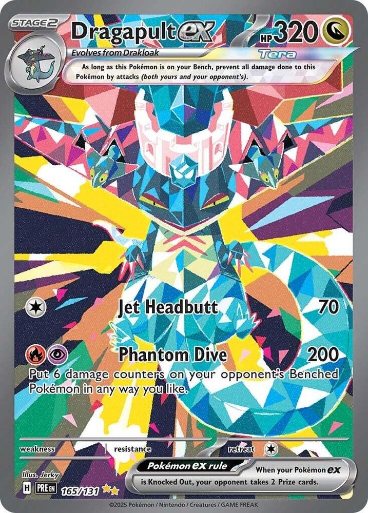 Pokemon Prismatic Evolutions Dragapult ex 165/131 Special Illustration Rare Holo Card