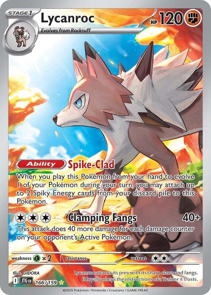 Pokemon Journey Together Lycanroc 166/159 Illustration Rare Holo Card