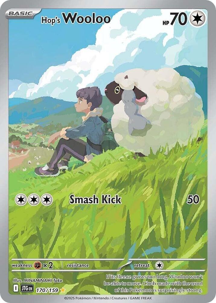 Pokemon Journey Together Hop's Wooloo 170/159 Illustration Rare Holo Card
