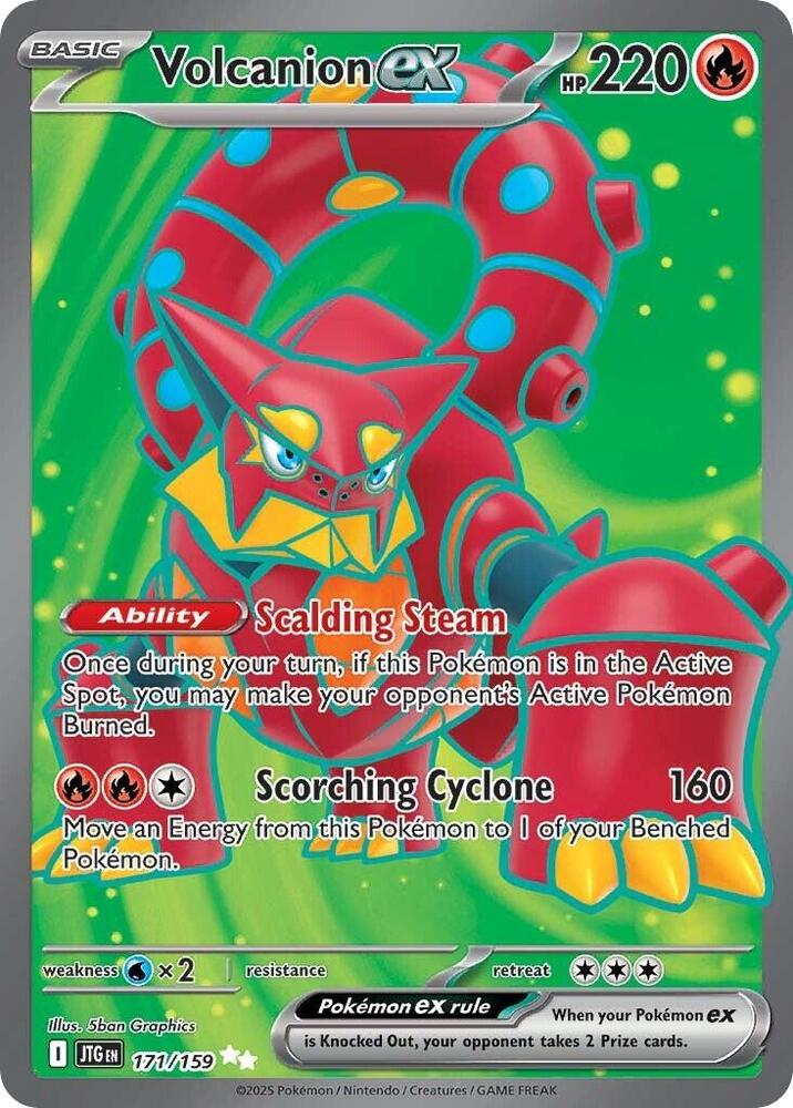 Pokemon Journey Together Volcanion ex 171/159 Ultra Rare Holo Card