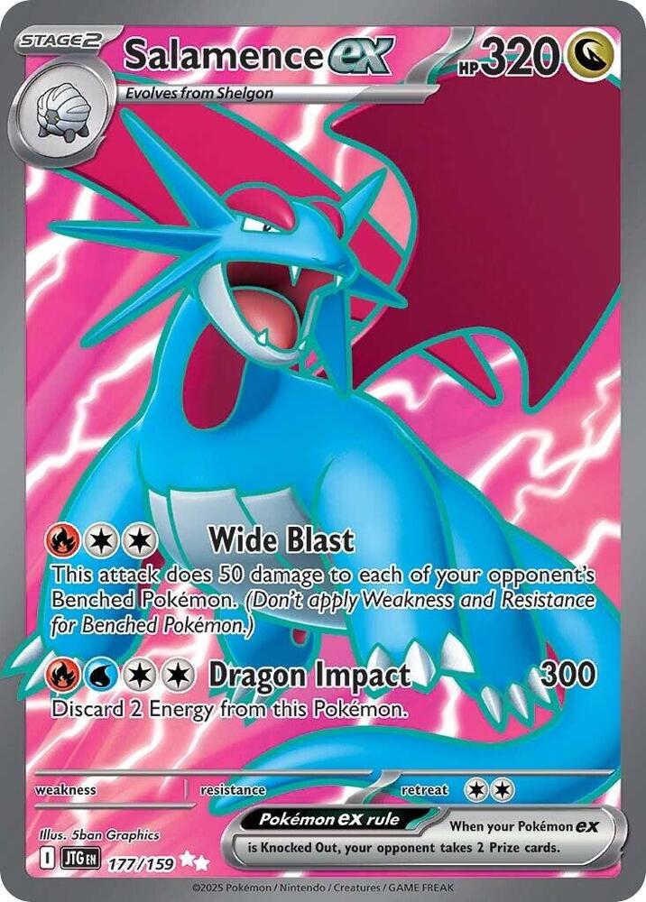 Pokemon Journey Together Salamence ex 177/159 Ultra Rare Holo Card - stylecreep.com