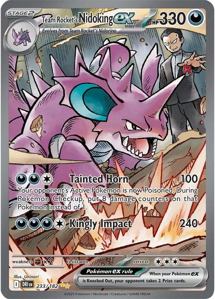 Pokemon Destined Rivals Team Rocket's Nidoking 233/182 Special Illustration Rare Holo Card