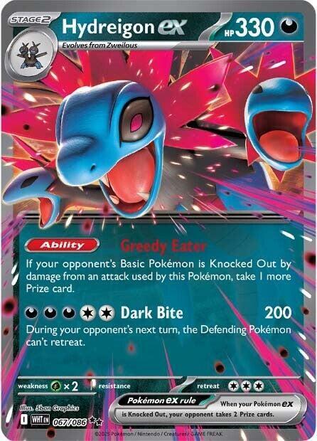 Pokemon White Flare Hydreigon ex 067/086 Double Rare Holofoil Card