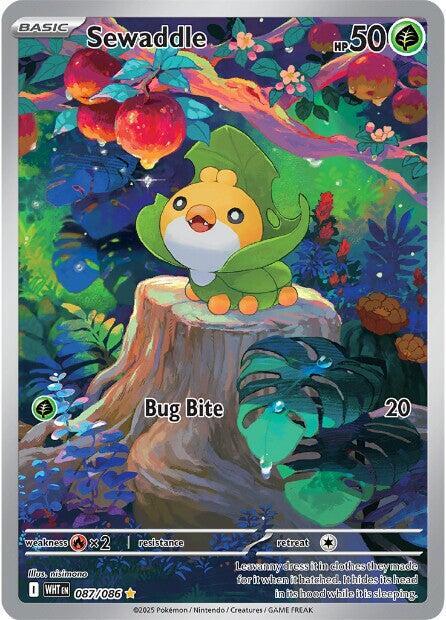 Pokemon White Flare Sewaddle 087/086 Illustration Rare Holofoil Card