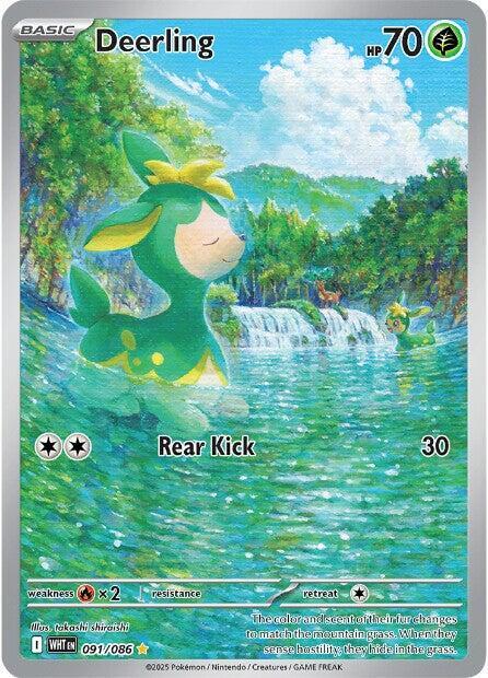 Pokemon White Flare Deerling 091/086 Illustration Rare Holofoil Card