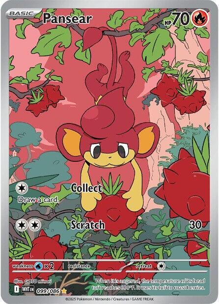 Pokemon White Flare Pansear 099/086 Illustration Rare Holofoil Card