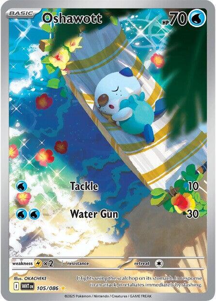 Pokemon White Flare Oshawott 105/086 Illustration Rare Holofoil Card