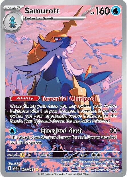 Pokemon White Flare Samurott 107/086 Illustration Rare Holofoil Card