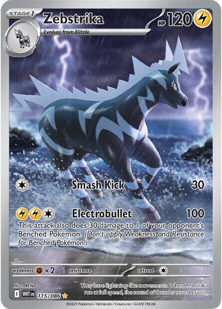 Pokemon White Flare Zebstrika 115/086 Illustration Rare Holofoil Card