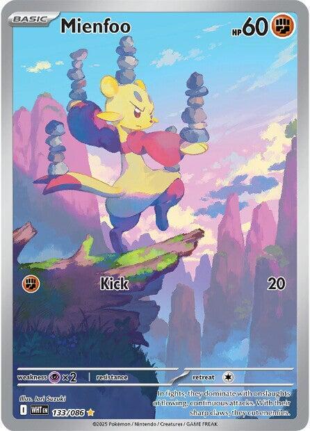 Pokemon White Flare Mienfoo 133/086 Illustration Rare Holofoil Card