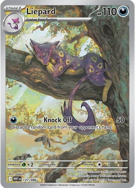 Pokemon White Flare Liepard 137/086 Illustration Rare Holofoil Card