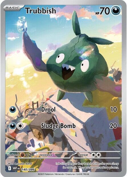 Pokemon White Flare Trubbish 140/086 Illustration Rare Holofoil Card