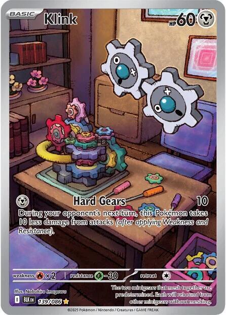 Pokemon Black Bolt Klink 139/086 Illustration Rare Holofoil Card