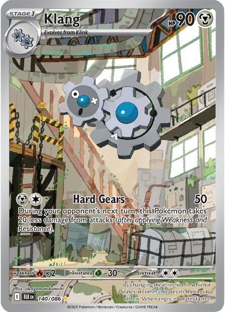 Pokemon Black Bolt Klang 140/086 Illustration Rare Holofoil Card