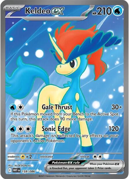 Pokemon White Flare Keldeo ex 159/086 Ultra Rare Holofoil Card