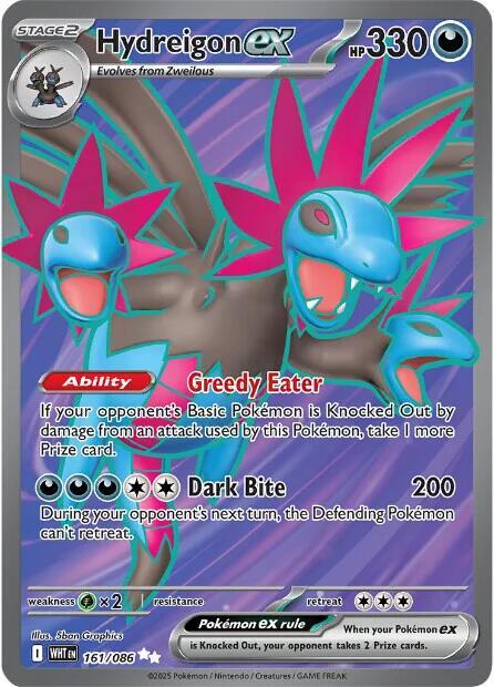 Pokemon White Flare Hydreigon ex 161/086 Ultra Rare Holofoil Card