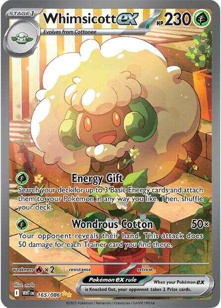 Pokemon White Flare Whimsicott ex 165/086 Special Illustration Rare Holofoil Card